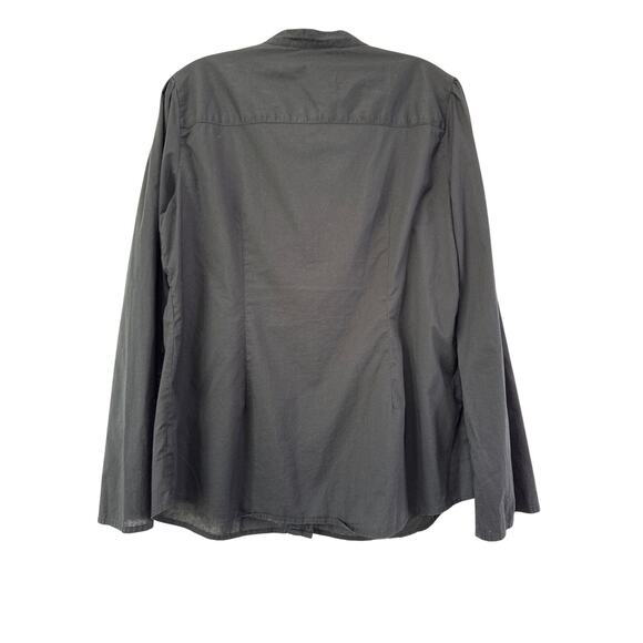 Gap Boho Embroidered Cotton Poplin Popover Top Button Up Sz L Black Renaissance - Picture 8 of 8